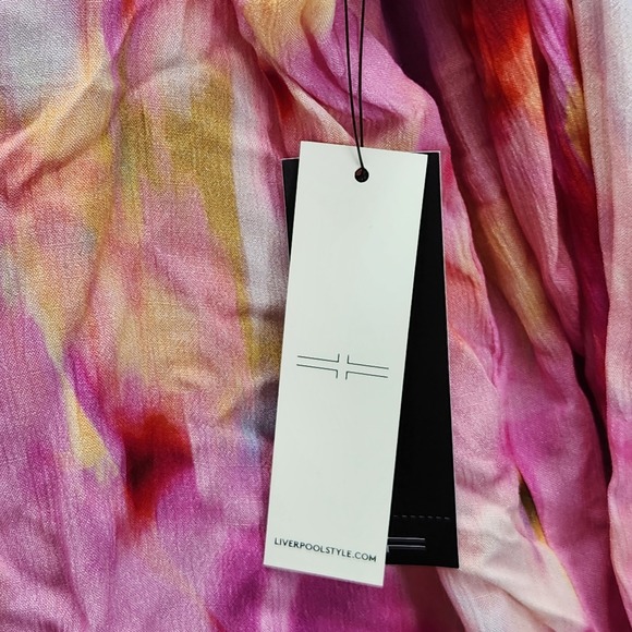 Liverpool Blouse Womens Plus 3X Pink Tie Dye V Neck Button Up Shirt Career Work - Picture 4 of 8